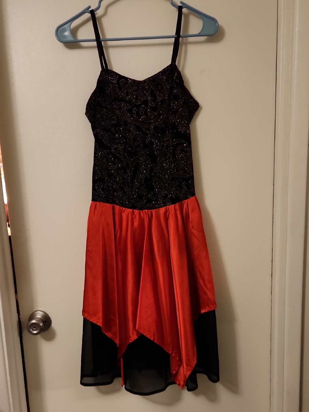 Black and Red Dress with Sparkle Bodice